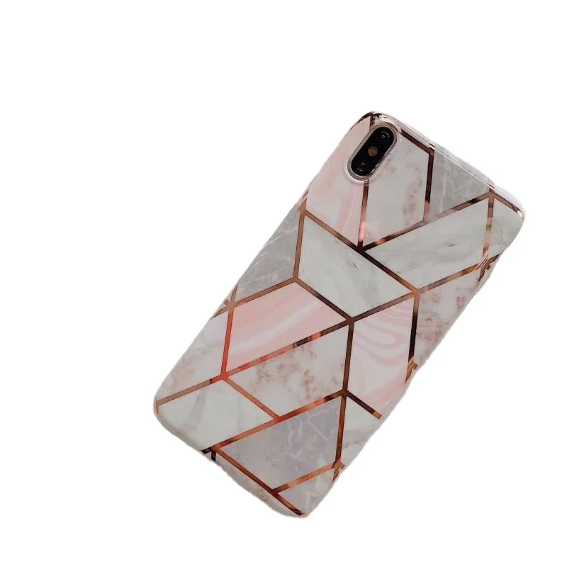 

2021 New Arrival Glossy Colorful Marble Protective Phone Case For Girl