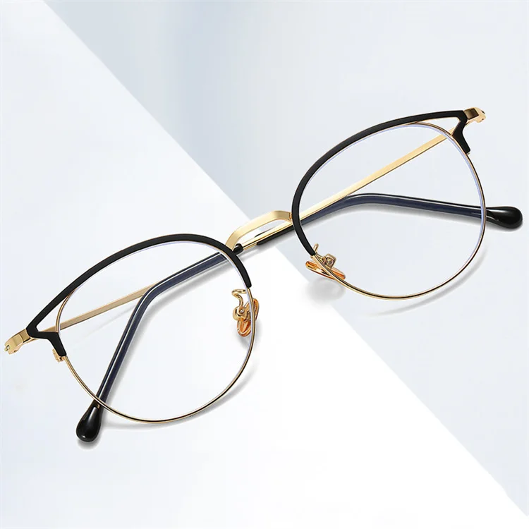 

Hot Sale Clear Lens Cat Eye Glasses Men Women Retro Metal Frame Anti-blue Light Eyeglasses Transparent Optical Glasses, Picture shown