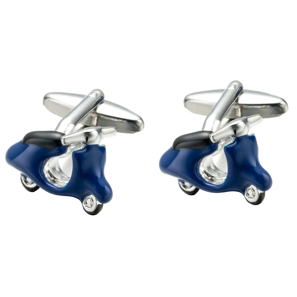 

Environmental Protection Metal Copper Alloy Mens Button wholesale Enamelled Vehicle Motorcycle Cufflinks For Men, Silver