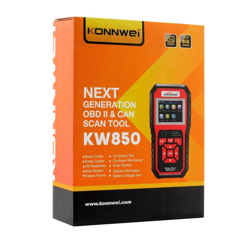 

KONNWEI KW850 Full OBD2 Car Diagnostics Tool KW 850 OBDII Auto Scanner PK AD310 NT301 Update Free