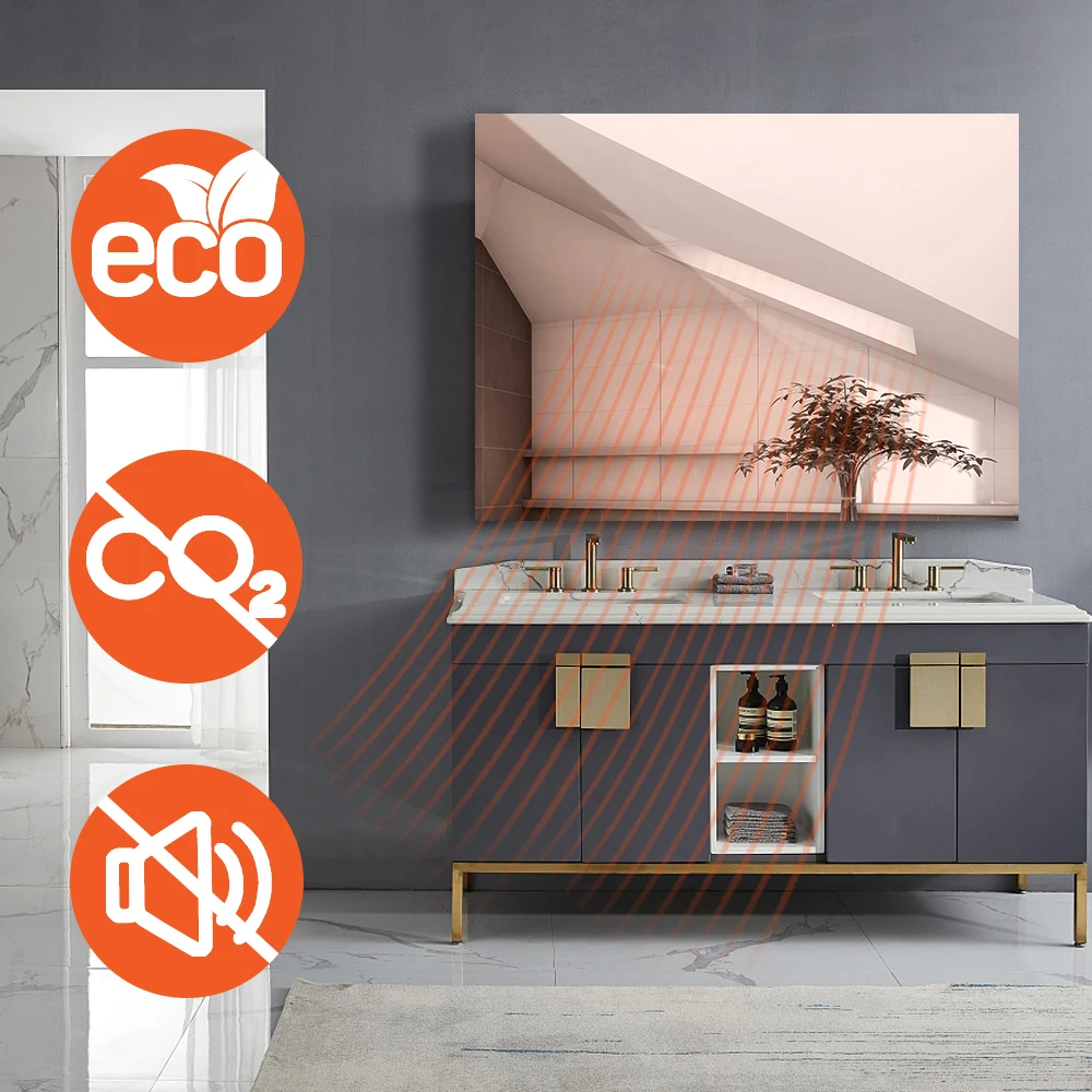 Bathroom Led Mirror Heater Infrared Carbon Crystal Panel Heating For