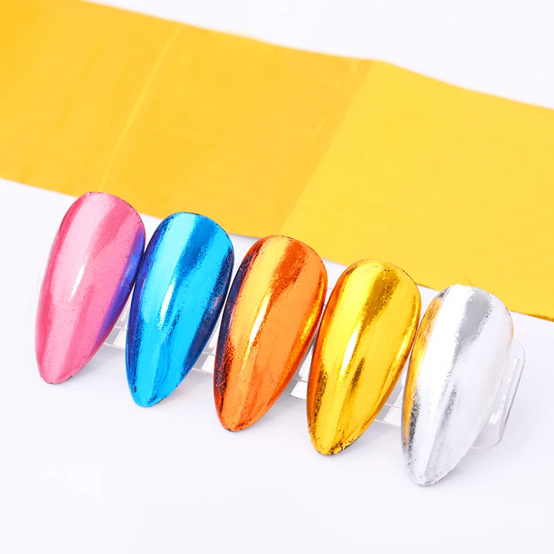 

50 Pcs Holographics Transfer Foil Gold Slider Shimmer Sticker For Wrap Adhesive Manicures DIY Decoration Set Nail Paper
