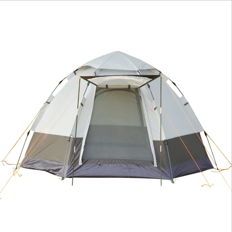 

Factory custom outdoor 3-5 person automatic camping family leisure hexagonal tent