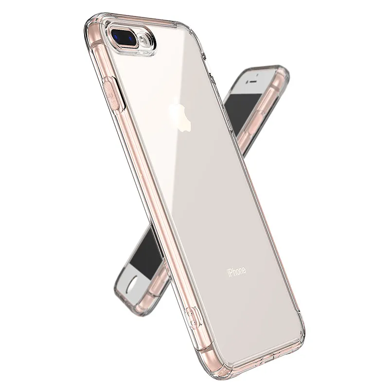 

For Apple iPhone 12 11 Pro max 7 8 XR XS Bumper Back Cover TPU Anti-shock i Transparent Cellphone Bags Acrylic Clear Phone Case, Crystal