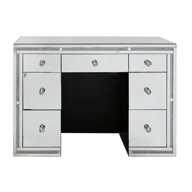 Bed Room Modern Crystal Mirrored 7 Drawers Dressing Table With