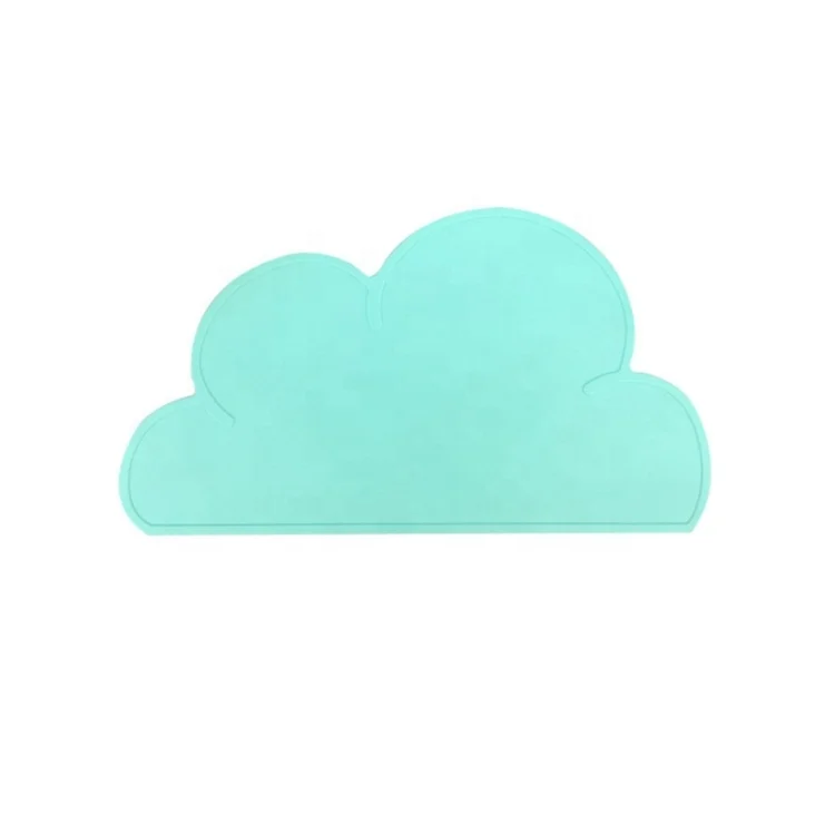 

Wholesale Baby Food Catching Cute Cloud Food Grade Silicone Placemat For Kids, White / yellow / blue / green / light blue / gray / pink