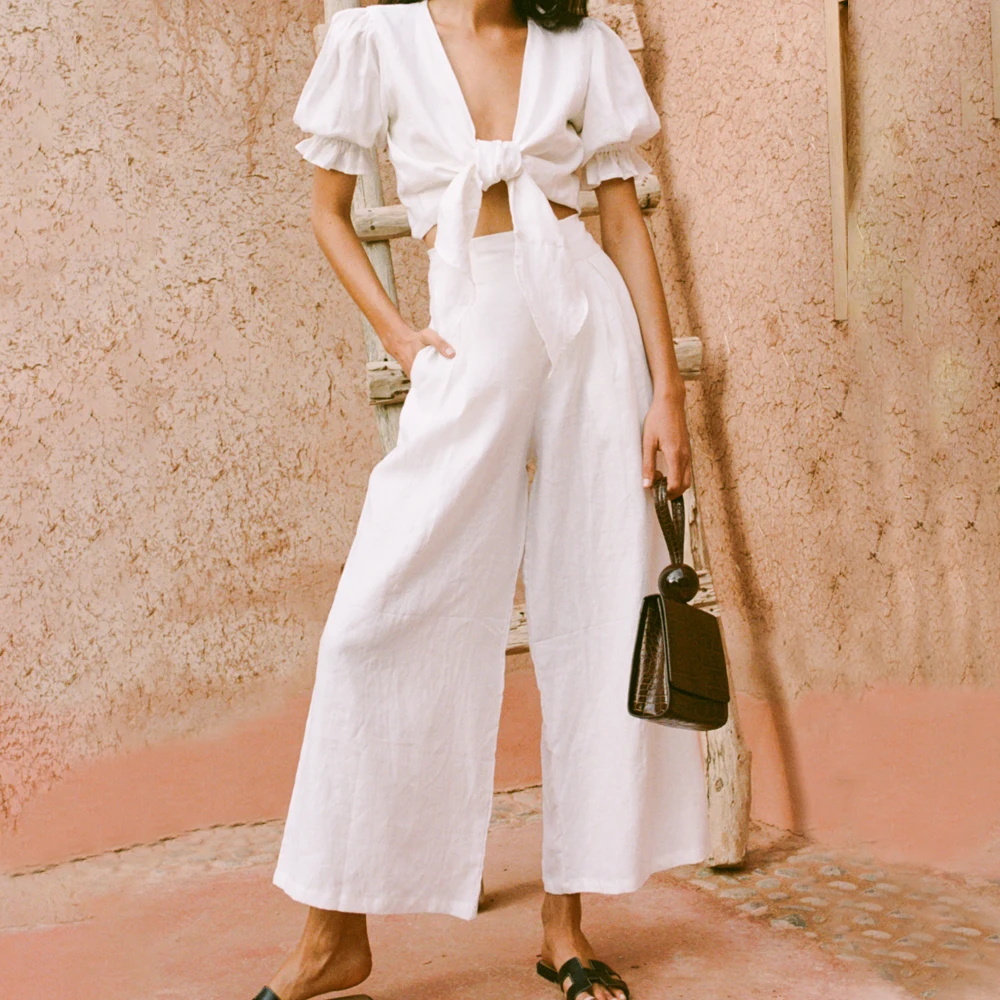 

Meridian Linen Wide-Leg Pants