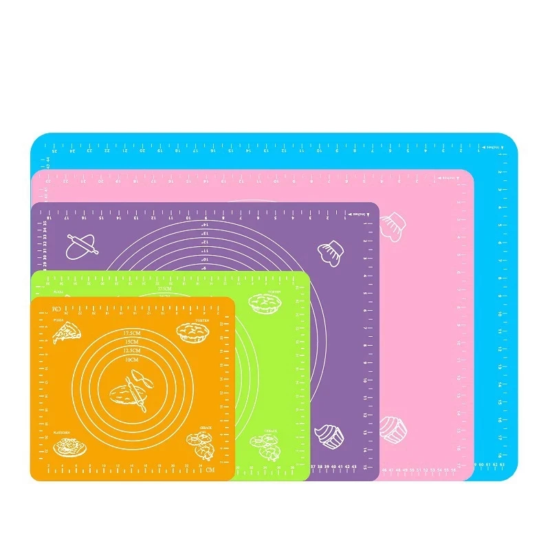 

Baking Pastry Tools 2021 Rectangle Oven Use Pastry Non Stick Silicone Macaron Baking Mat Sheet With Measurements, Blue, green, pink