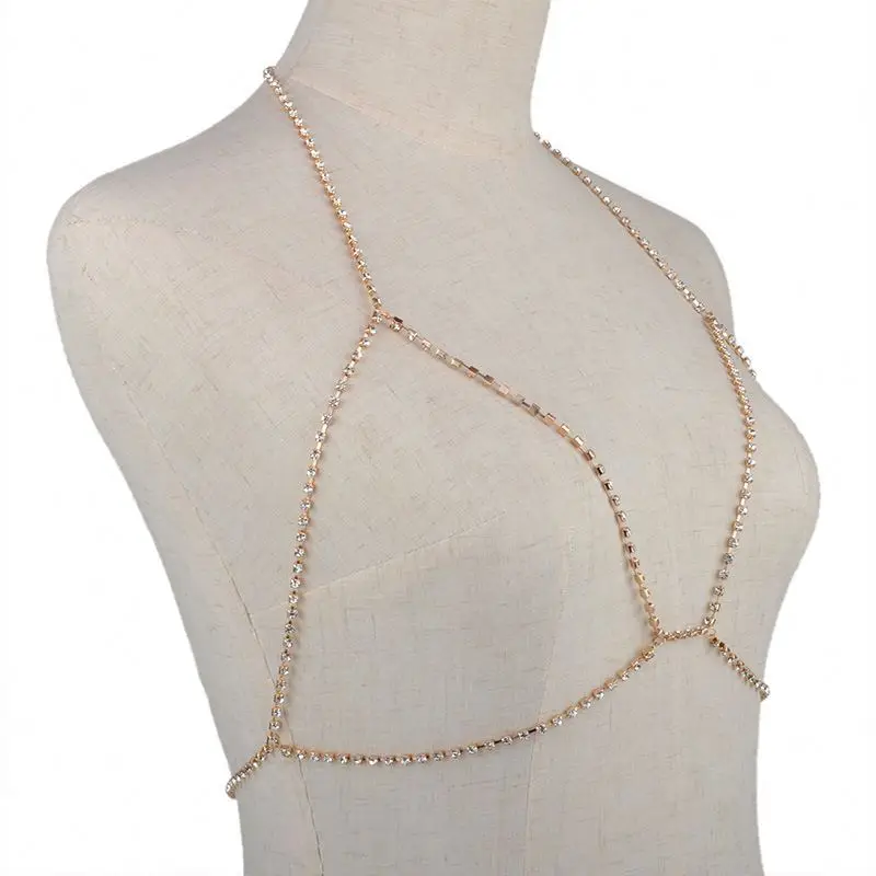 

China Factory Beaded Pearl Body Chain Jewelry Sexy Heart Rhinestone Body Chains, Gold,sliver