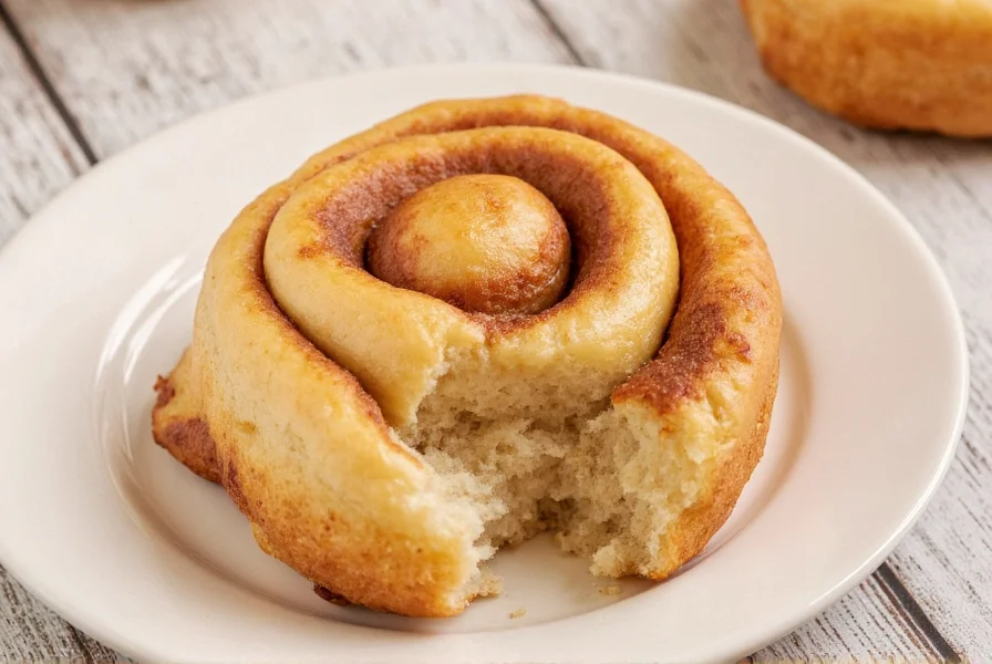 Perfectly baked golden brown cinnamon rolls with cream cheese frosting dripping down the sides