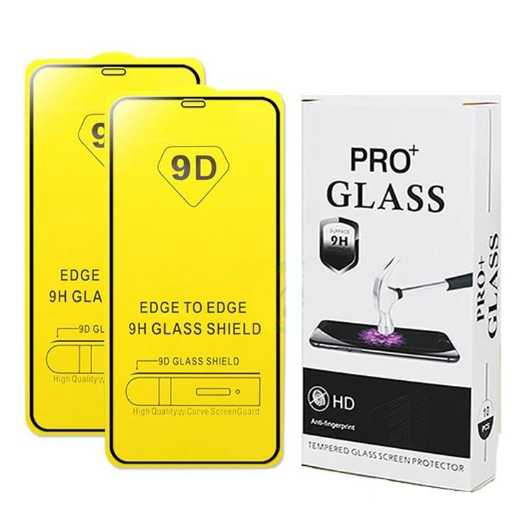 

For iPhone 6 7 8 X Xs 11 Pro Max For Samsung Retail Package 9D Full Glue Tempered Glass Screen Protector