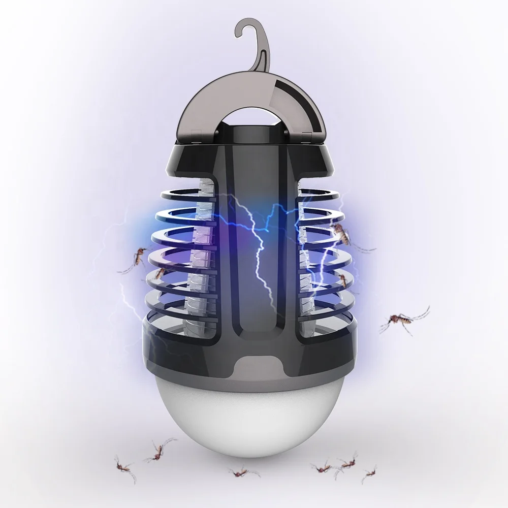 

2021 High Quality multi color customized IP44 li-ion 1800mAh insect zapper mini camping lantern with USB Charger