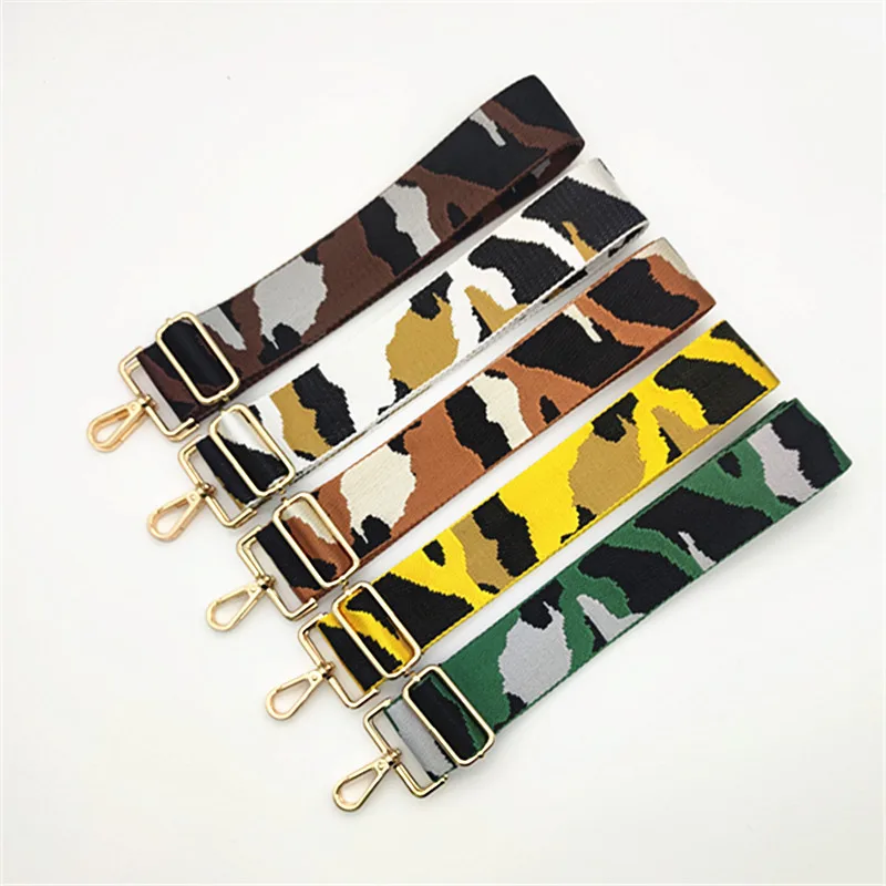 

Camouflage 5 cm Width Colorful Wide Rhombus Printing Adjustable Replacement Belt Guitar Style Cross Body Handbag Purse Straps, Camouflage printing