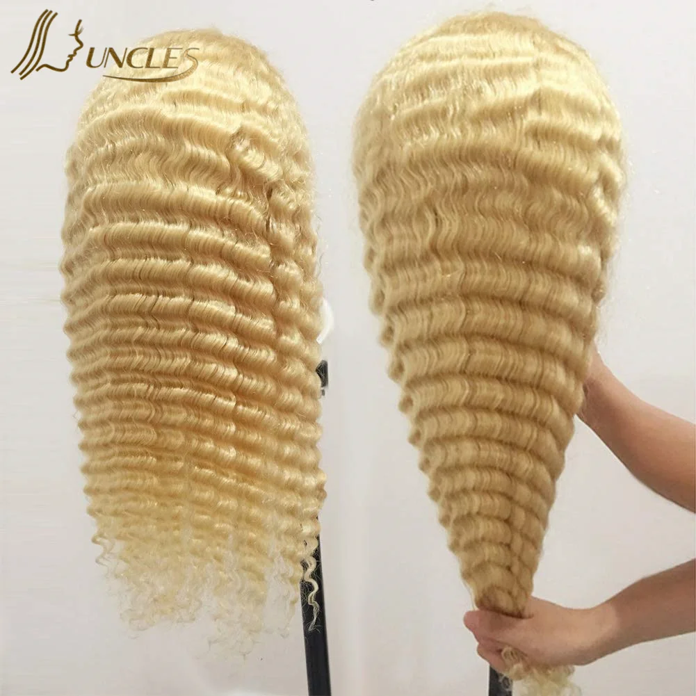 

30 inch 13x6 613 deep wave transparent hd lace frontal 613 full lace wig human hair virgin