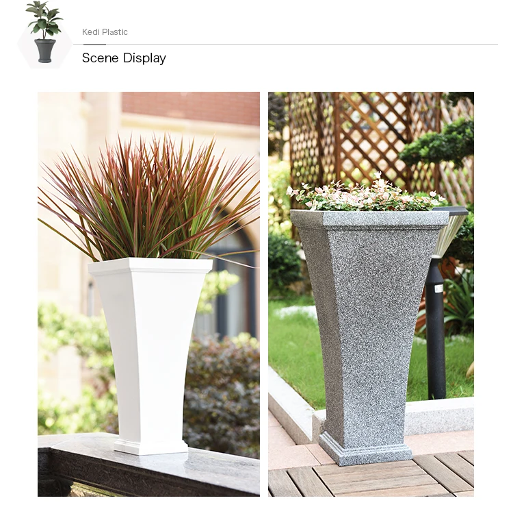 Outdoor Garden Tall Square Plastic Planter Flower Pots For Plants Buy