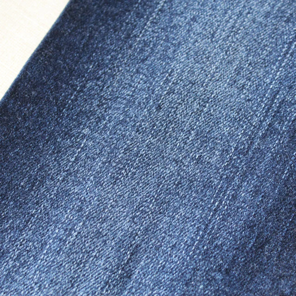 热卖靛蓝梭织棉聚氨纶脱绒牛仔面料