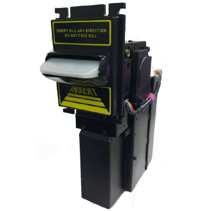 

Hot tp70 P5 Bill Acceptor with stacker accept upJAMAICA note bill for pot of glod machine roulette machine, Black