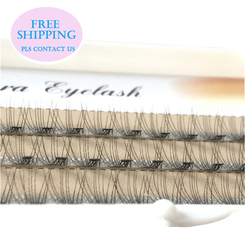 

10D Individual cluster Eyelash extension Premade flare Volume Fan heat bonded, Natural black