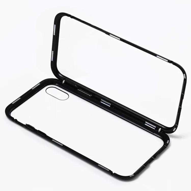 

Metal Frame Magnetic Phone Case 360 Full Cover Magnet J6 J4 Cover Shell magnet Bumper drop ship Metal Magnetic Glass Case