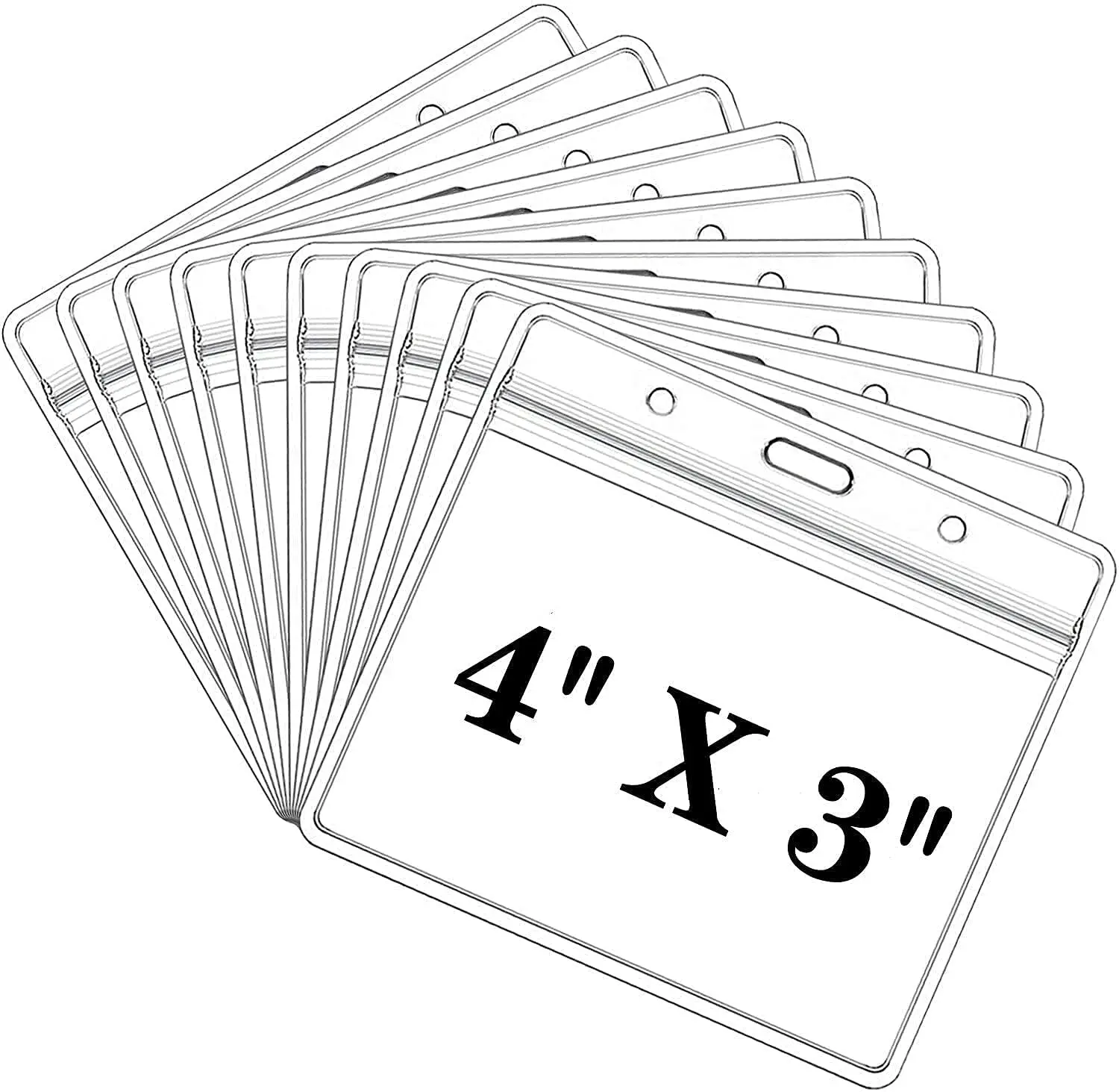 

4 X 3 in Soft Waterproof Id Badge Card Holder Custom soft plastic clear PVC Card Protector, Transparent