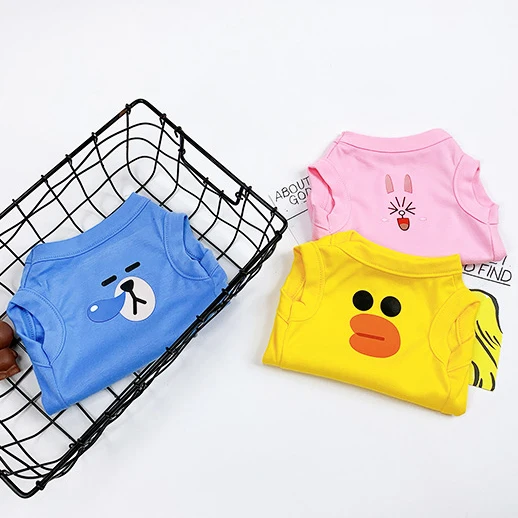 

INS hot sale popular summer pet clothes vest cute pure cotton pet dog shirt