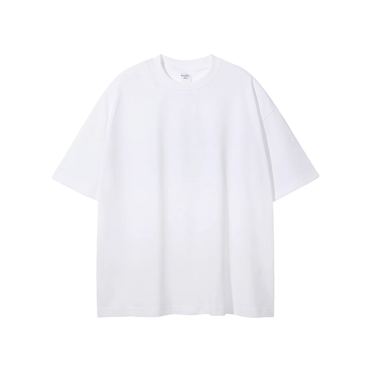 100% Cotton 230g Men's Casual Style T-Shirt Loose Fit Solid Pattern Silk Screen Printing 230g Jersey Fabric Blank T-Shirt
