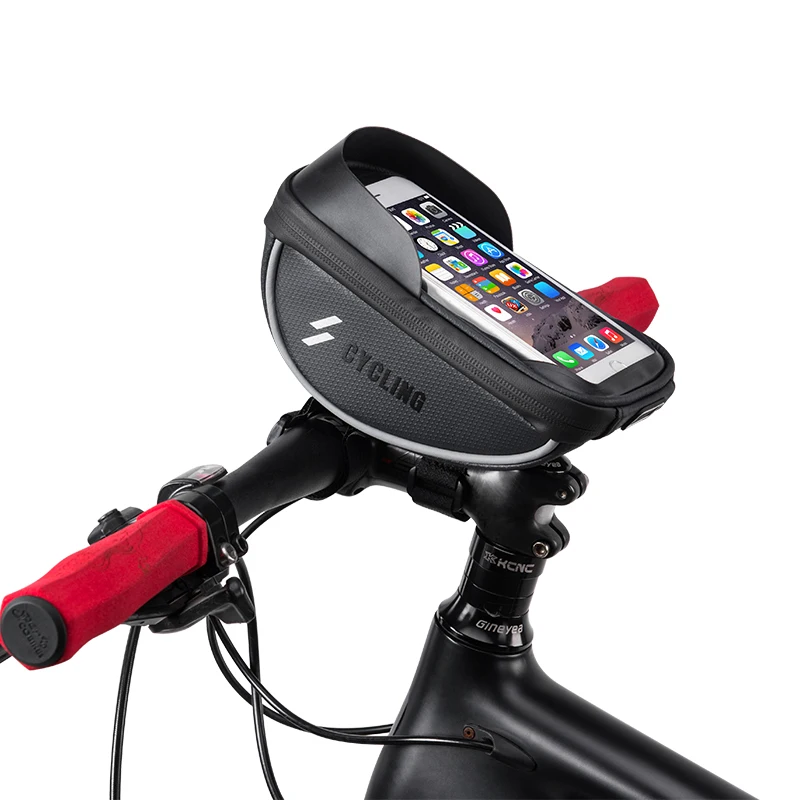 

bike holder bag Rotation Touch Screen Mobile Phone Mount Case Card Holder Waterproof Bike Bicycle Handlebar Pouch Bag, Black