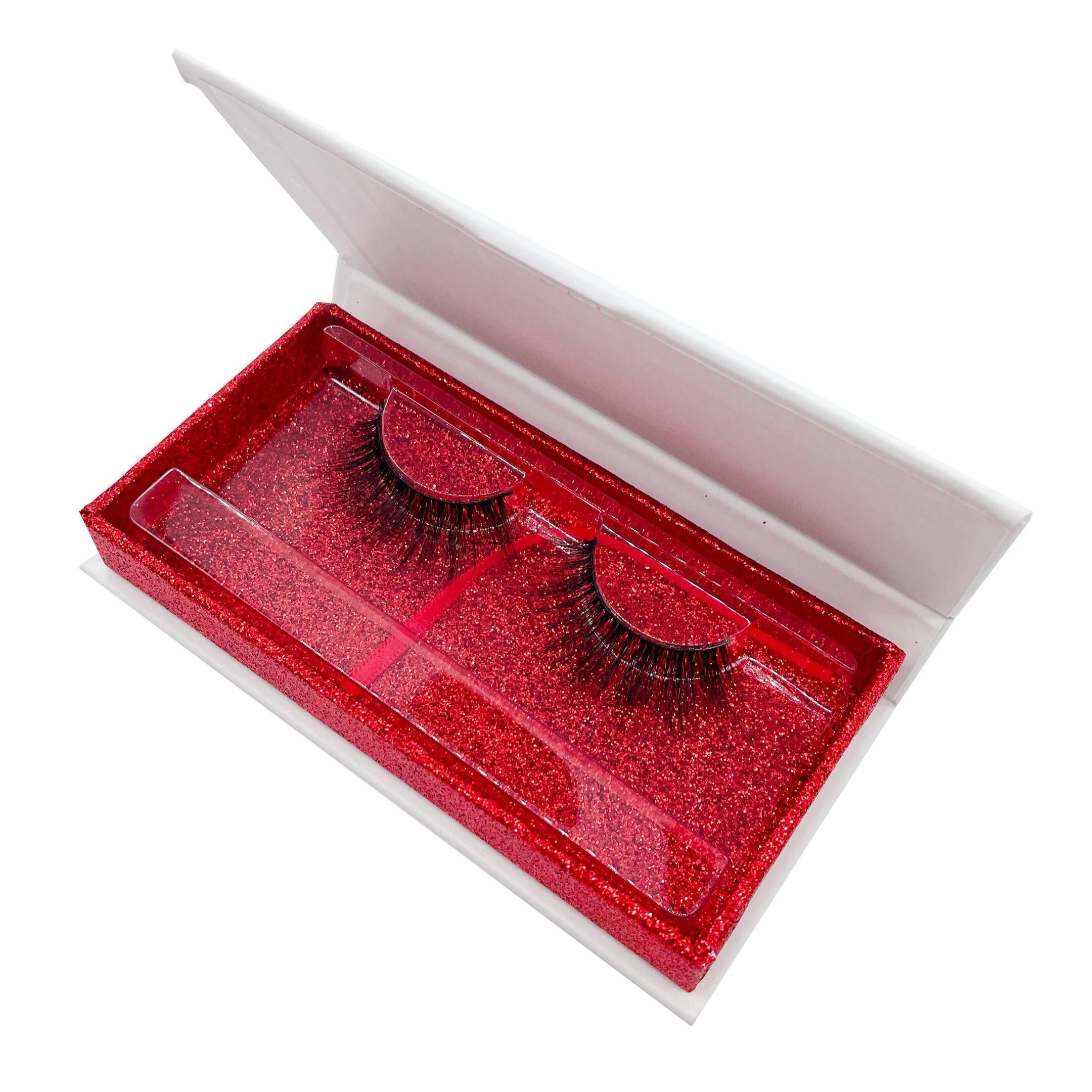 

qingdao factory wolesale 3d eyelashes with cheap paper eyelash box, Black color