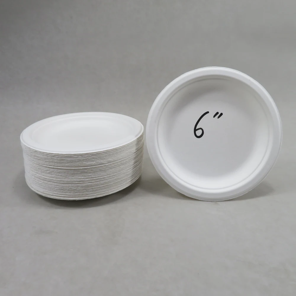 

Wholesale Sugarcane Bagasse Biodegradable Round Plate, White