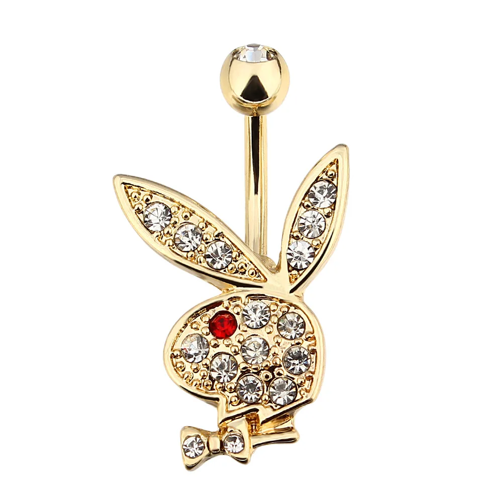 

The new high quality hot love rabbit navel belly button belly rings steel pierced navel Body Piercing Jewelry, Picture