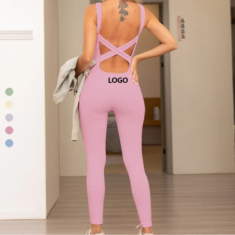 

XW-G9722 Wholesale One Piece Butt lift Yoga Wear Female Gym Clothes Active Wear Yoga Fitness Sports Jumpsuit Yoga Sets For Woman