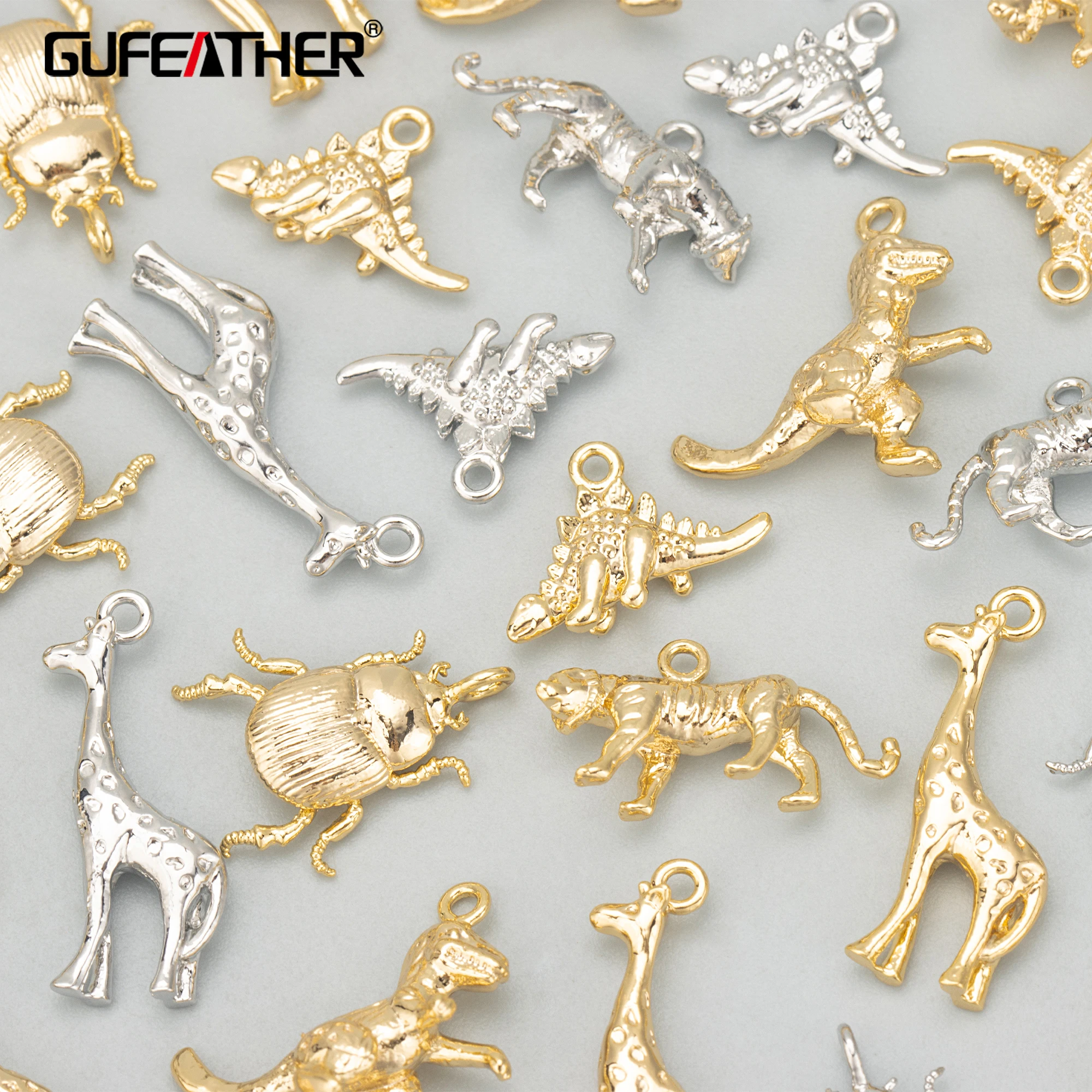 

MD53 jewelry accessoriesnickel free18k gold rhodium platedcoppercharmsmaking findingsdiy animal pendants6pcs/lot