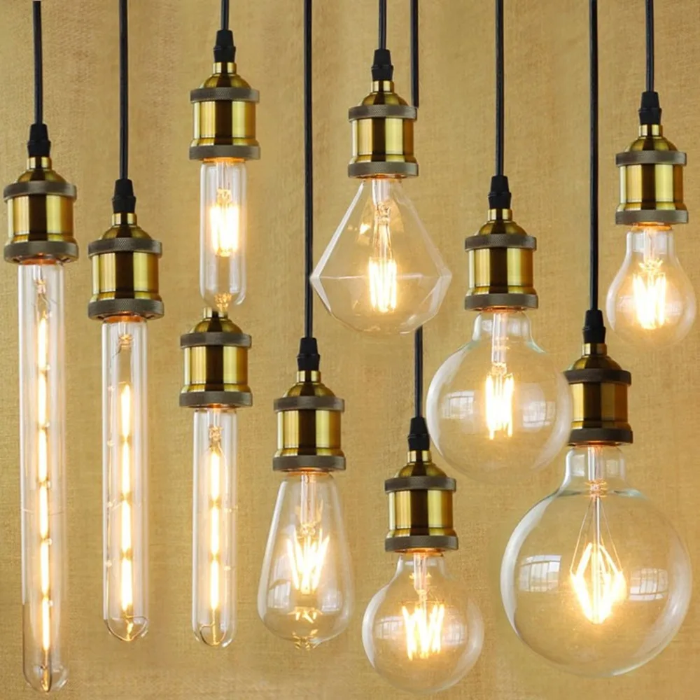 Decorative Lamps 2W 4W 6W 8W Vintage LED Filament Bulb A60 ST64 ST58 G80 G95 G125 C35 G45 T30 T45 E26 E27 Edison LED Light Bulbs