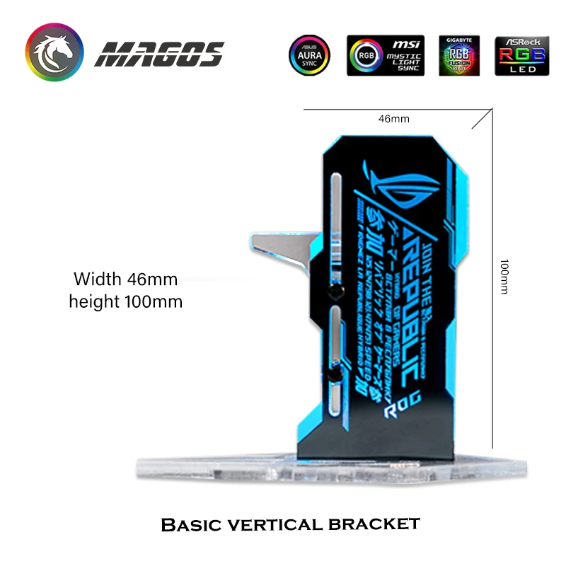 

Customized GPU Vertical Bracket, Mini Type Personalized RGB Illuminated Graphics Card Stand Support Light Pollution,MB 12V SYNC