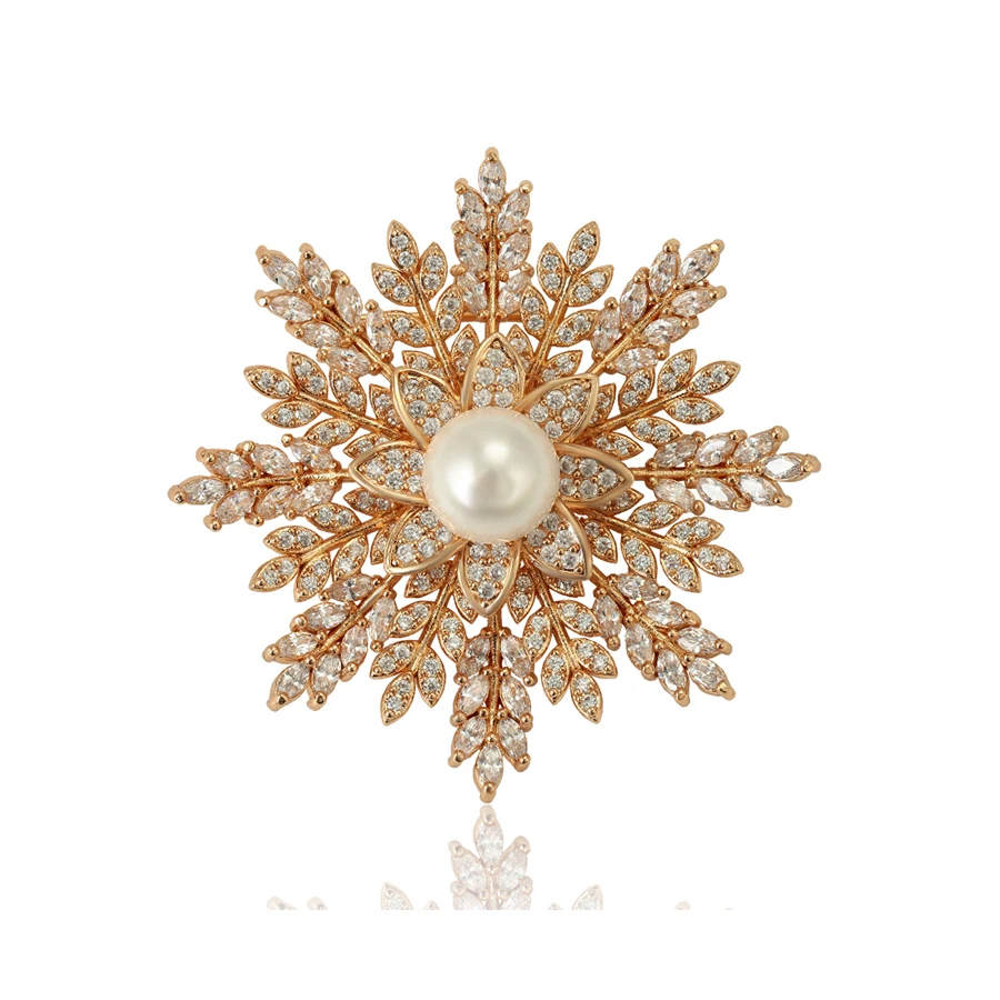 

brooches 148 Xuping new style loose leaf-covered pearl brooch jewelry