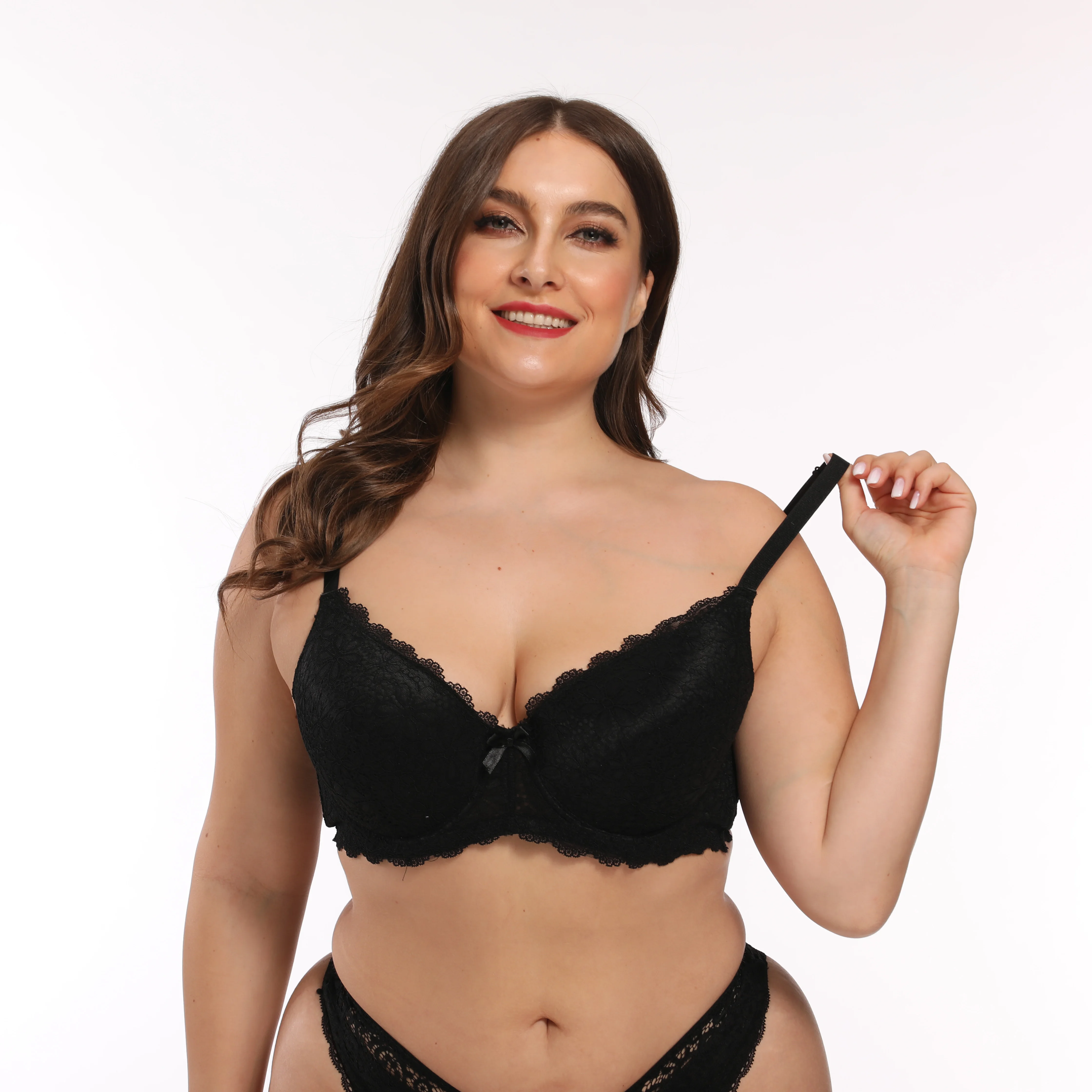 

Women plus size full cup bra large Push Up Seamless Lace Bralette underwire plus size mould cup big size woman bra