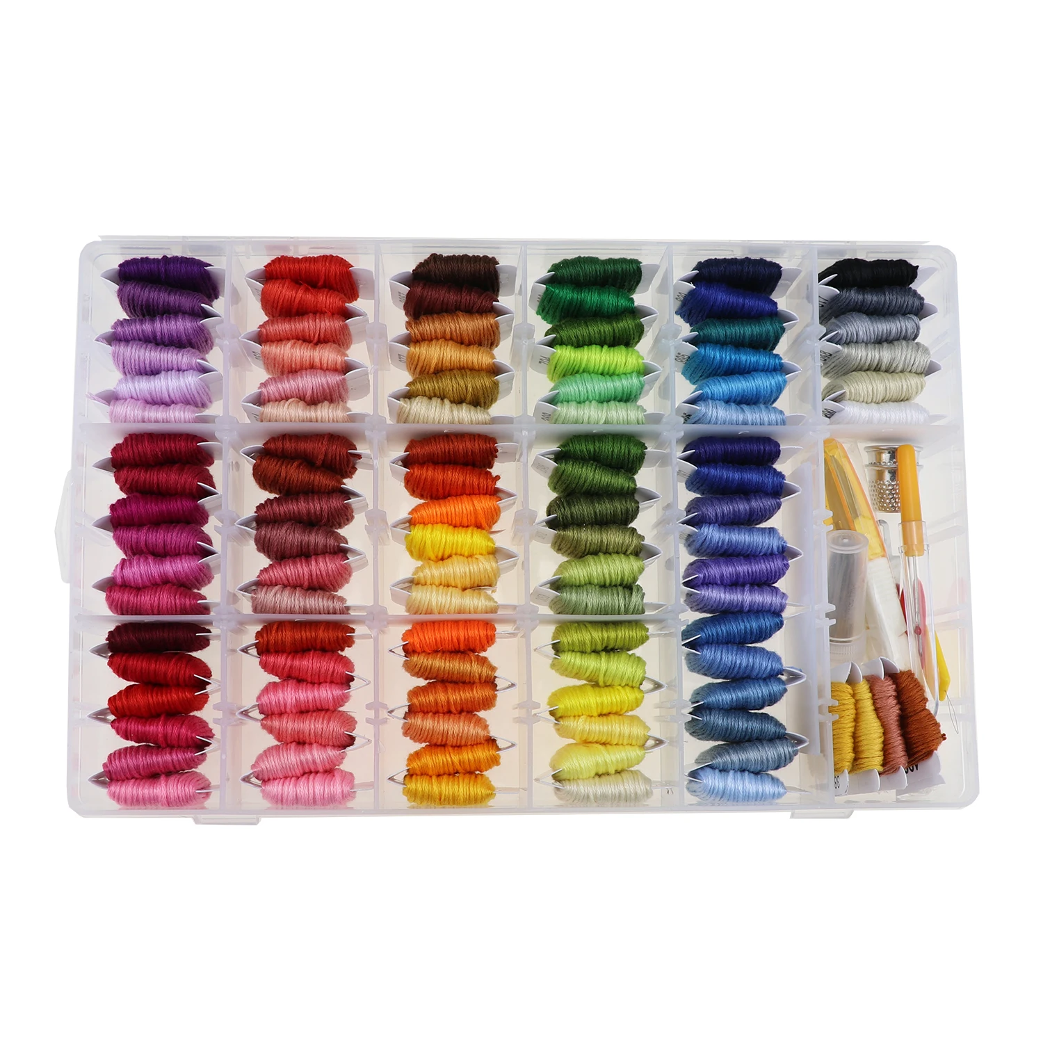 

Embroidery thread 100 pieces color embroidery thread string kit and storage box cross stitch kit
