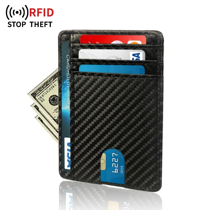 

Wholesale PU RFID Card Holder Business Card Wallet Unisex 8 Card Slot Blocking Cardholder