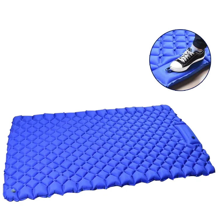 

Foot pump Outdoor Double Self Inflating Camping mat With Pillow Camping 40D Nylon+TPU Sleeping pad, Navy, blue, army green, orange