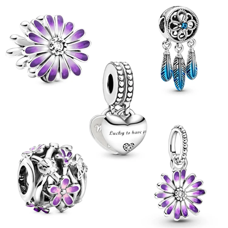 

2021 GARDEN SPRING 925 Sterling Silver Charms Fit Pandora Bracelet Silver Dangle Pendant For Women