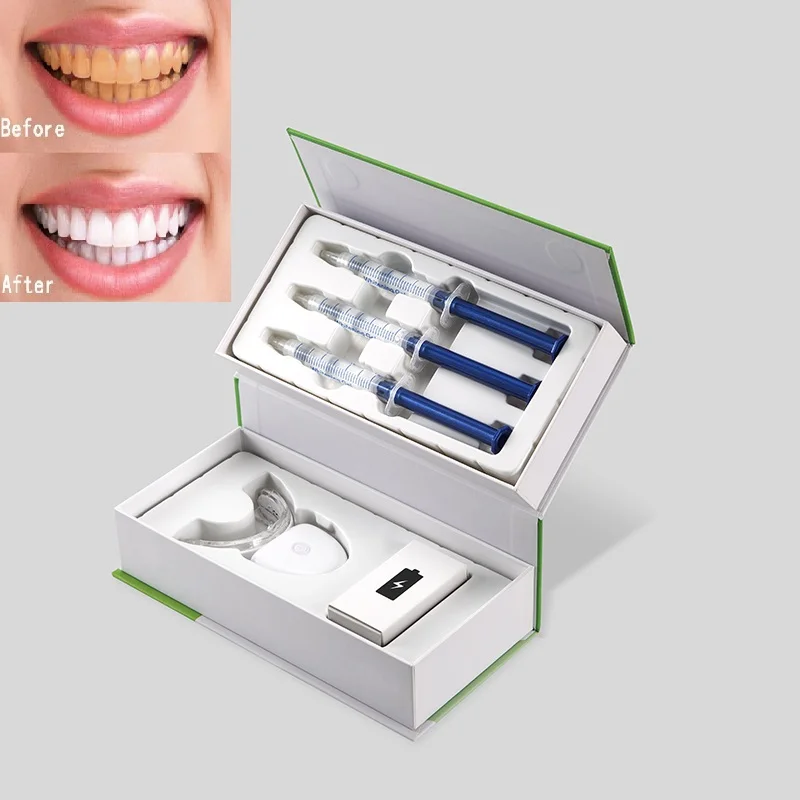 

Clinic Use Professional Teeth Whitening Strong Dual Barrel Syringe Gel Wireless Teeth Whitening LED Kit OEM ODM Private Label