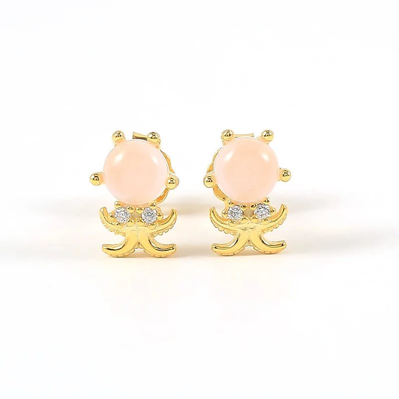 

CANNER Wholesale Zircon Sea Animal Cute Mini Funny S925 Silver Enamel Octopus Charm Stud Earrings