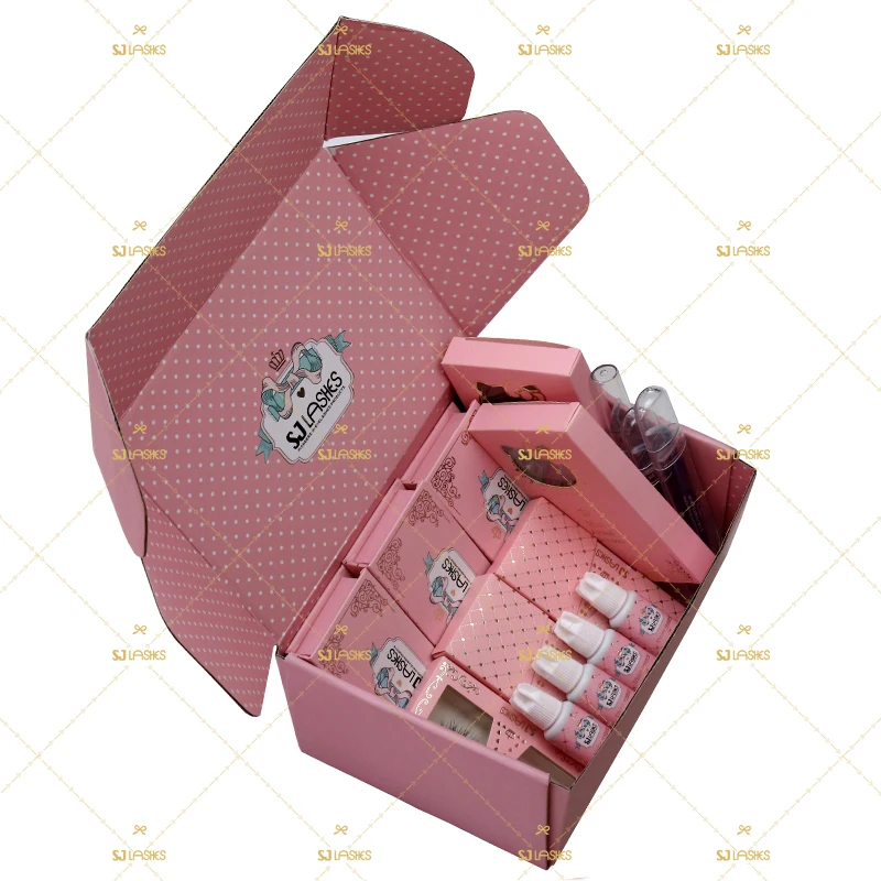 

human hair lashes demi wispy lashes wispies real hair eyelashes pink box cute indonesia hairs eye lashes 5 pairs box bundle set