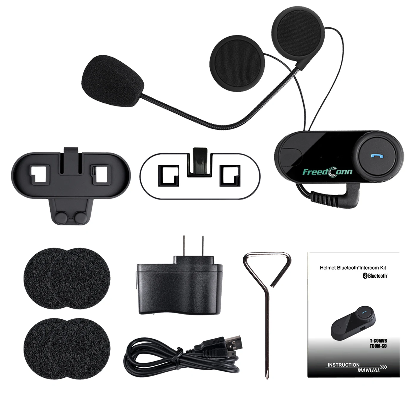 Freedconn Vb 800m Motorcycle Helmet Bluetooth Headset