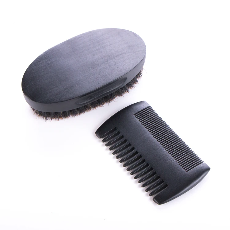 

Hot Sale 2 In One Beard Combs Bristle Wood Brush Men Beard Salon Custom Logo Hair Comb, As shown