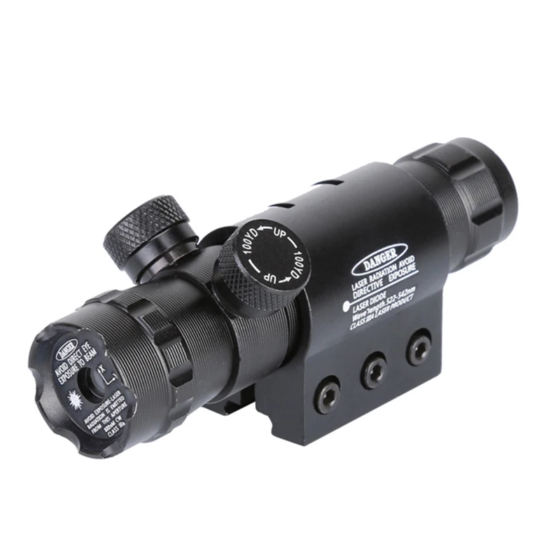 

ZIYOUHU Tactical Hunting RifleScope Green Laser Sight Scope 20mm Rail Mount Laser Levels Green Light Focus Gauge, Black