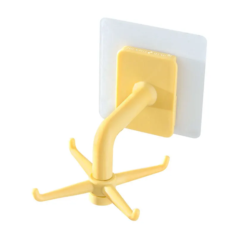 

Rotary multi-functional adhesive hook storage hanger hole free storage bathroom kitchen hook