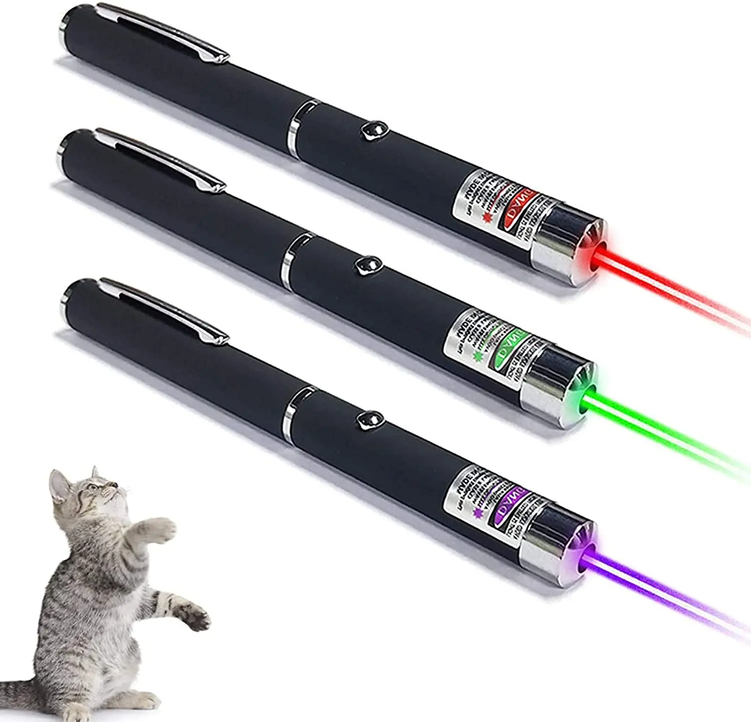 

Dropshipping Amazon hot sale 3 packs Interactive cat Toy, Laser Pen 1MW 532nm Long Distance Green Blue Red Laser Pointer Toy