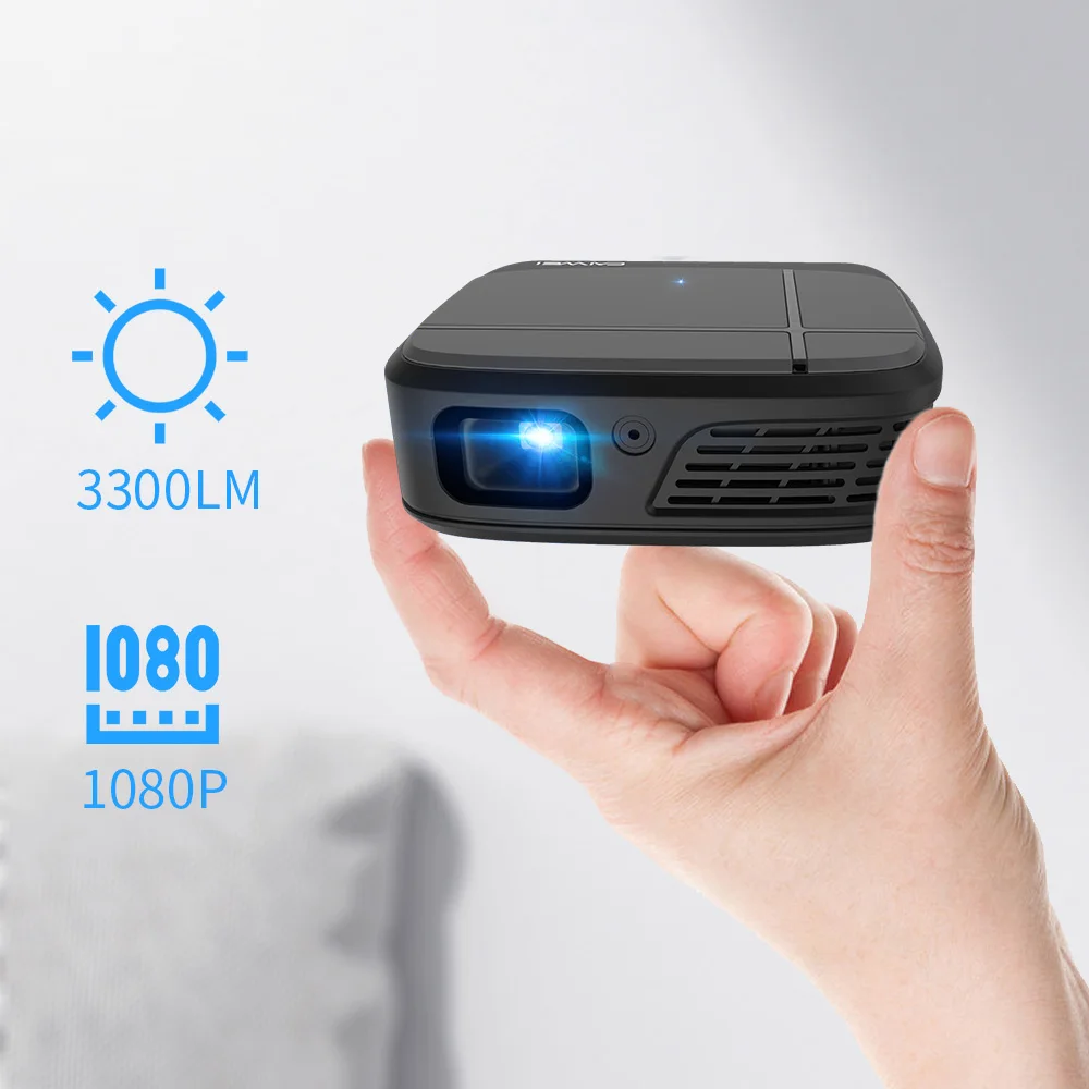 

New Cover 3300lumens pocket active 3D wireless airplay wifi dlp mini projector