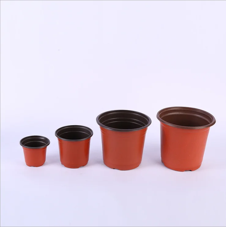 

Two-color fleshy flowerpot green gardening supplies soft suction plastic simple nursery plastic two-color floret basin